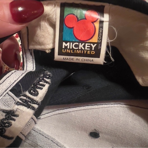 Vintage Disney Mickey Mouse Plaid Snapback 90s Embroidered Baseball Streetwear - Picture 4 of 5